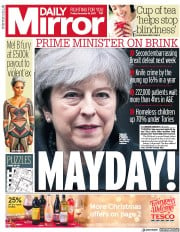 Daily Mirror () Newspaper Front Page for 15 December 2017