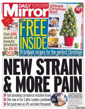 Daily Mirror () Newspaper Front Page for 15 December 2020