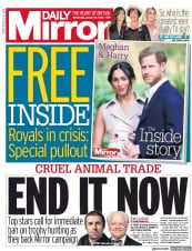 Daily Mirror () Newspaper Front Page for 15 January 2020