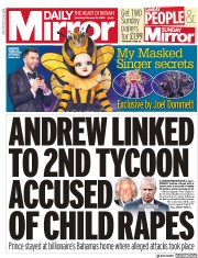 Daily Mirror () Newspaper Front Page for 15 February 2020