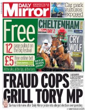 Daily Mirror () Newspaper Front Page for 15 March 2017
