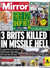 Daily Mirror () Newspaper Front Page for 15 March 2022