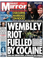 Daily Mirror () Newspaper Front Page for 15 April 2013