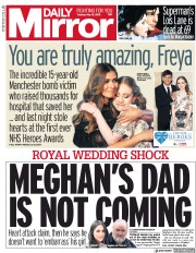 Daily Mirror () Newspaper Front Page for 15 May 2018