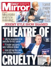 Daily Mirror () Newspaper Front Page for 15 May 2019