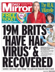 Daily Mirror () Newspaper Front Page for 15 May 2020