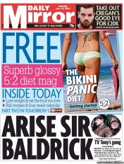 Daily Mirror () Newspaper Front Page for 15 June 2013