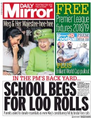 Daily Mirror () Newspaper Front Page for 15 June 2018