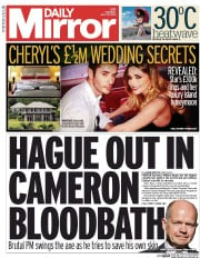 Daily Mirror () Newspaper Front Page for 15 July 2014