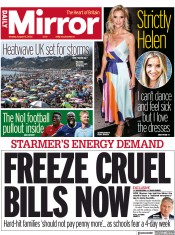 Daily Mirror () Newspaper Front Page for 15 August 2022