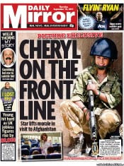 Daily Mirror () Newspaper Front Page for 15 September 2011