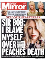 Daily Mirror () Newspaper Front Page for 16 October 2014