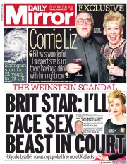 Daily Mirror () Newspaper Front Page for 16 October 2017