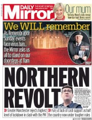 Daily Mirror () Newspaper Front Page for 16 October 2020