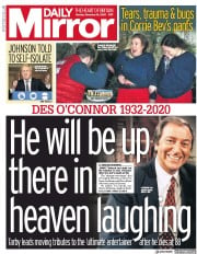 Daily Mirror () Newspaper Front Page for 16 November 2020