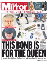Daily Mirror () Newspaper Front Page for 16 December 2016