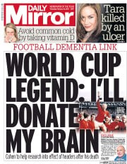 Daily Mirror () Newspaper Front Page for 16 February 2017