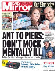 Daily Mirror () Newspaper Front Page for 16 February 2019