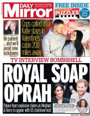 Daily Mirror () Newspaper Front Page for 16 February 2021