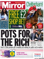 Daily Mirror () Newspaper Front Page for 16 March 2023