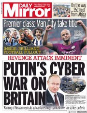 Daily Mirror () Newspaper Front Page for 16 April 2018