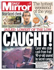 Daily Mirror () Newspaper Front Page for 16 May 2014