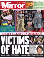Daily Mirror () Newspaper Front Page for 16 May 2022