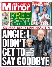 Daily Mirror () Newspaper Front Page for 16 June 2018