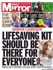 Daily Mirror () Newspaper Front Page for 16 June 2021