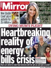 Daily Mirror () Newspaper Front Page for 16 August 2022