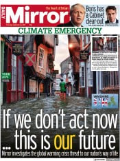Daily Mirror () Newspaper Front Page for 16 September 2021