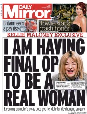 Daily Mirror () Newspaper Front Page for 17 October 2014