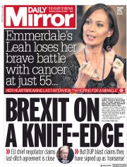 Daily Mirror () Newspaper Front Page for 17 October 2019