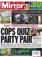 Daily Mirror () Newspaper Front Page for 17 December 2021
