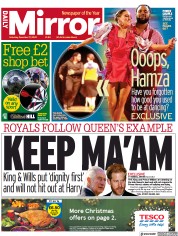 Daily Mirror () Newspaper Front Page for 17 December 2022