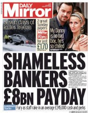 Daily Mirror () Newspaper Front Page for 17 January 2015