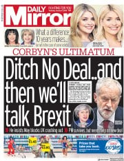 Daily Mirror () Newspaper Front Page for 17 January 2019