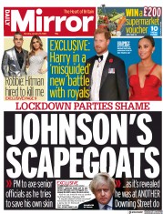 Daily Mirror () Newspaper Front Page for 17 January 2022