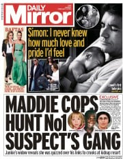 Daily Mirror () Newspaper Front Page for 17 February 2014