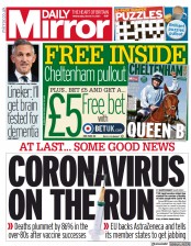 Daily Mirror () Newspaper Front Page for 17 March 2021