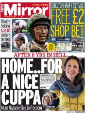 Daily Mirror () Newspaper Front Page for 17 March 2022