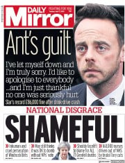 Daily Mirror () Newspaper Front Page for 17 April 2018