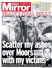 Daily Mirror () Newspaper Front Page for 17 May 2017