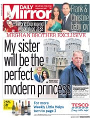 Daily Mirror () Newspaper Front Page for 17 May 2018