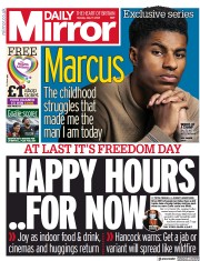 Daily Mirror () Newspaper Front Page for 17 May 2021