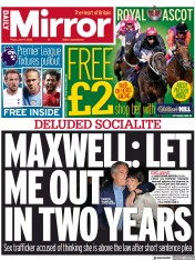 Daily Mirror () Newspaper Front Page for 17 June 2022
