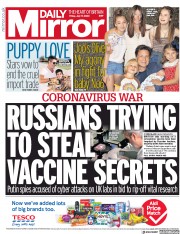 Daily Mirror () Newspaper Front Page for 17 July 2020
