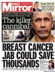 Daily Mirror () Newspaper Front Page for 17 August 2015