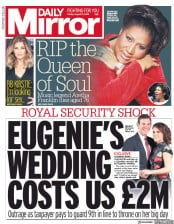 Daily Mirror () Newspaper Front Page for 17 August 2018