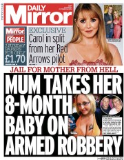 Daily Mirror () Newspaper Front Page for 18 October 2014